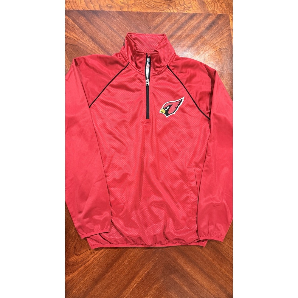 Arizona Cardinals NFL 1/4 Zip Pullover Jacket Men's Small Red Windbreaker